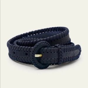 Boden skinny woven belt in classic navy